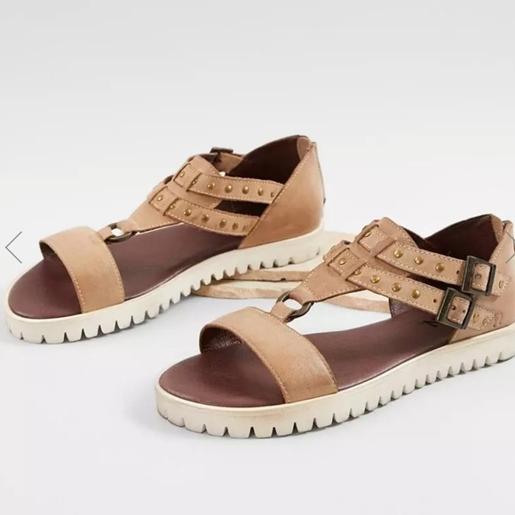 NWT Roan By Bed Stu Ibis Studded Ankle Leather Platform Boho Sandals Shoes - Picture 2 of 15